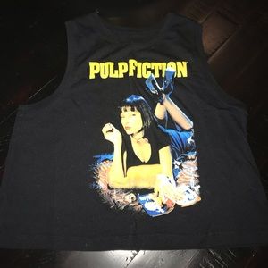 Pulp fiction cropped muscle tank
